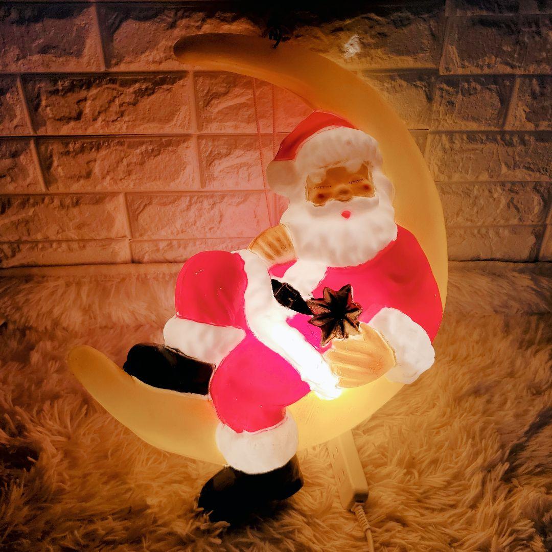 クリスマス用イルミネーションライト 壁掛けサンタクロース 50cm