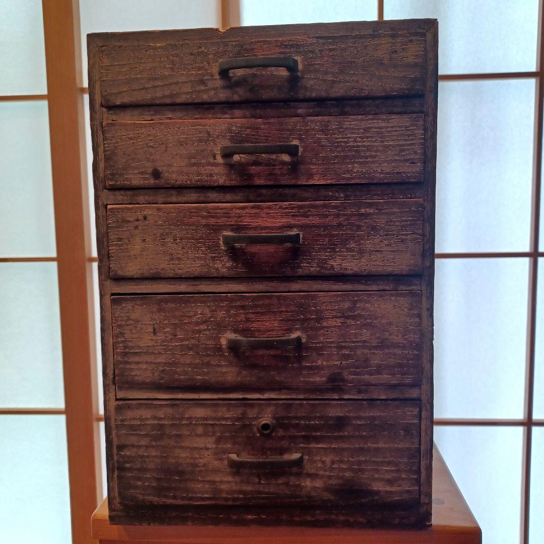 桐材 ５杯小引き出し　抽斗 書類棚 収納棚 箪笥 古家具 古道具 アンティーク