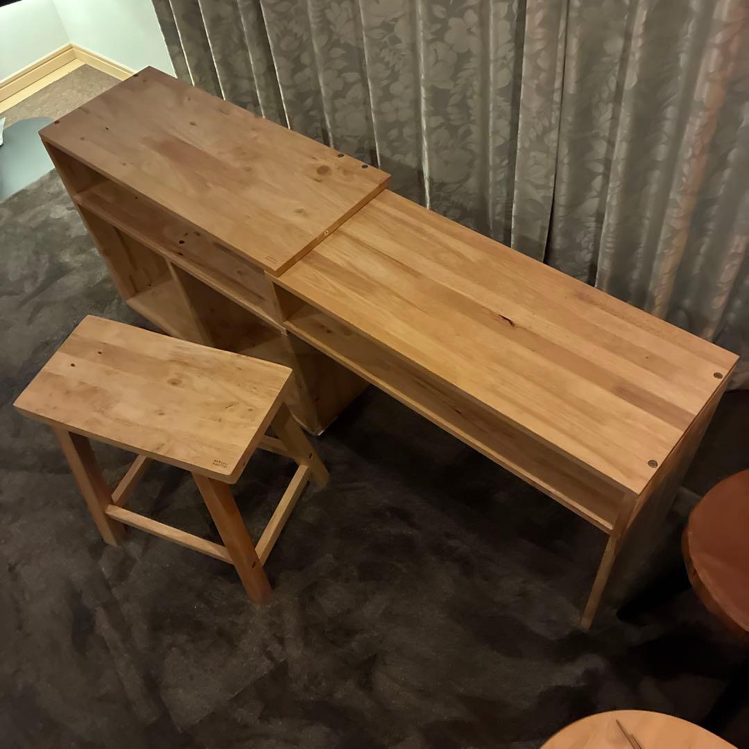 無垢材　木製ラック オープンシェルフ　ナチュラルウッドラック　伸縮可能