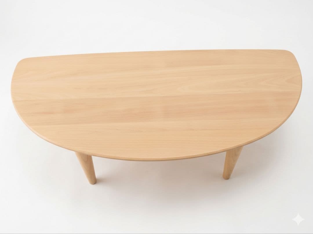 半円形ローテーブル　(ビーチ材)