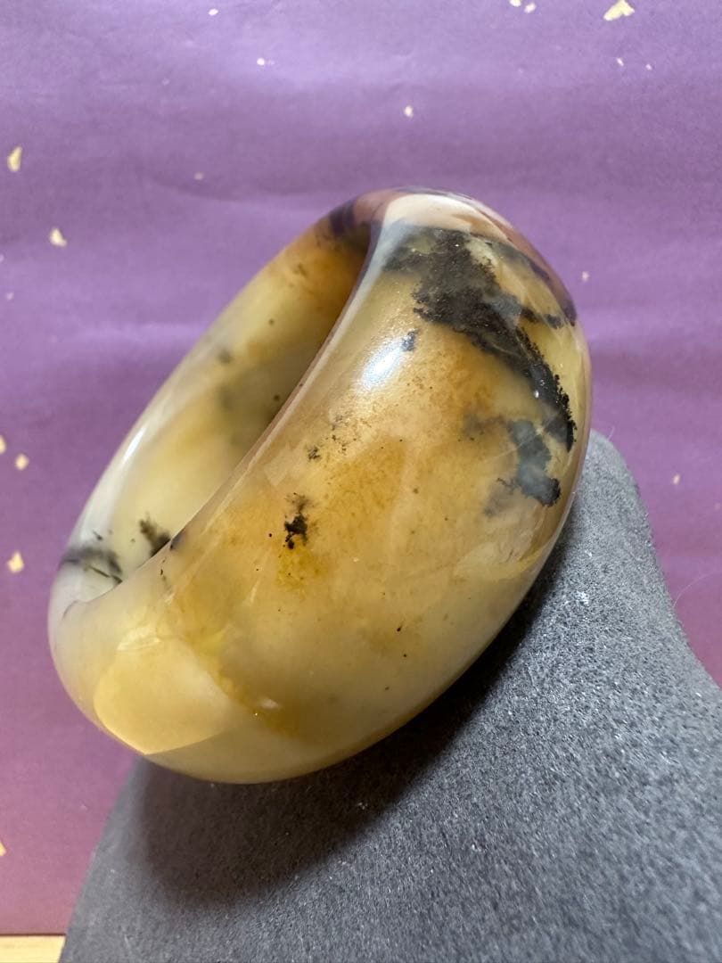 春節祭　虎皮草花バングル　シャー太翠バングル　金運　天然石