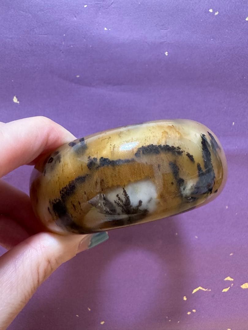 春節祭　虎皮草花バングル　シャー太翠バングル　金運　天然石