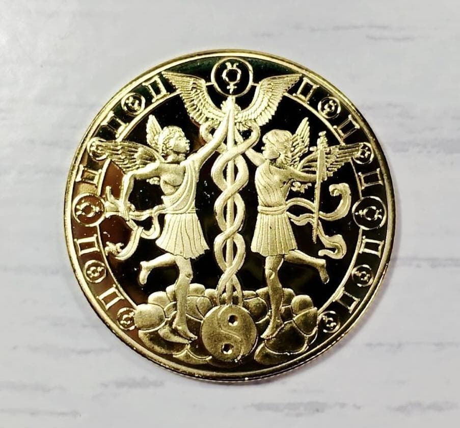 黄道十二星座 双子座/ジェミニ ギリシャ神話 コイン ゴールド」jo-db