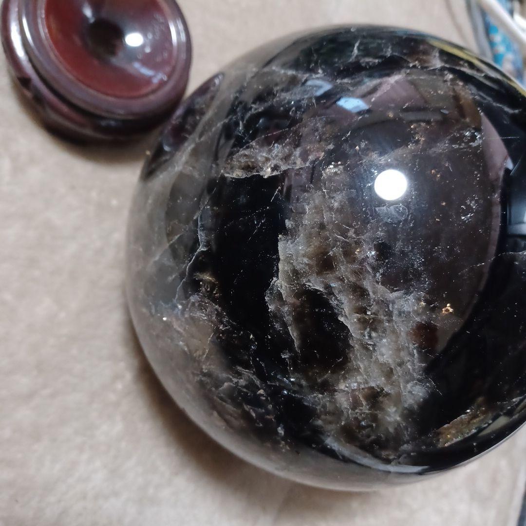 黒水晶　モリオン　大玉１６㎝丸球　6.6kg