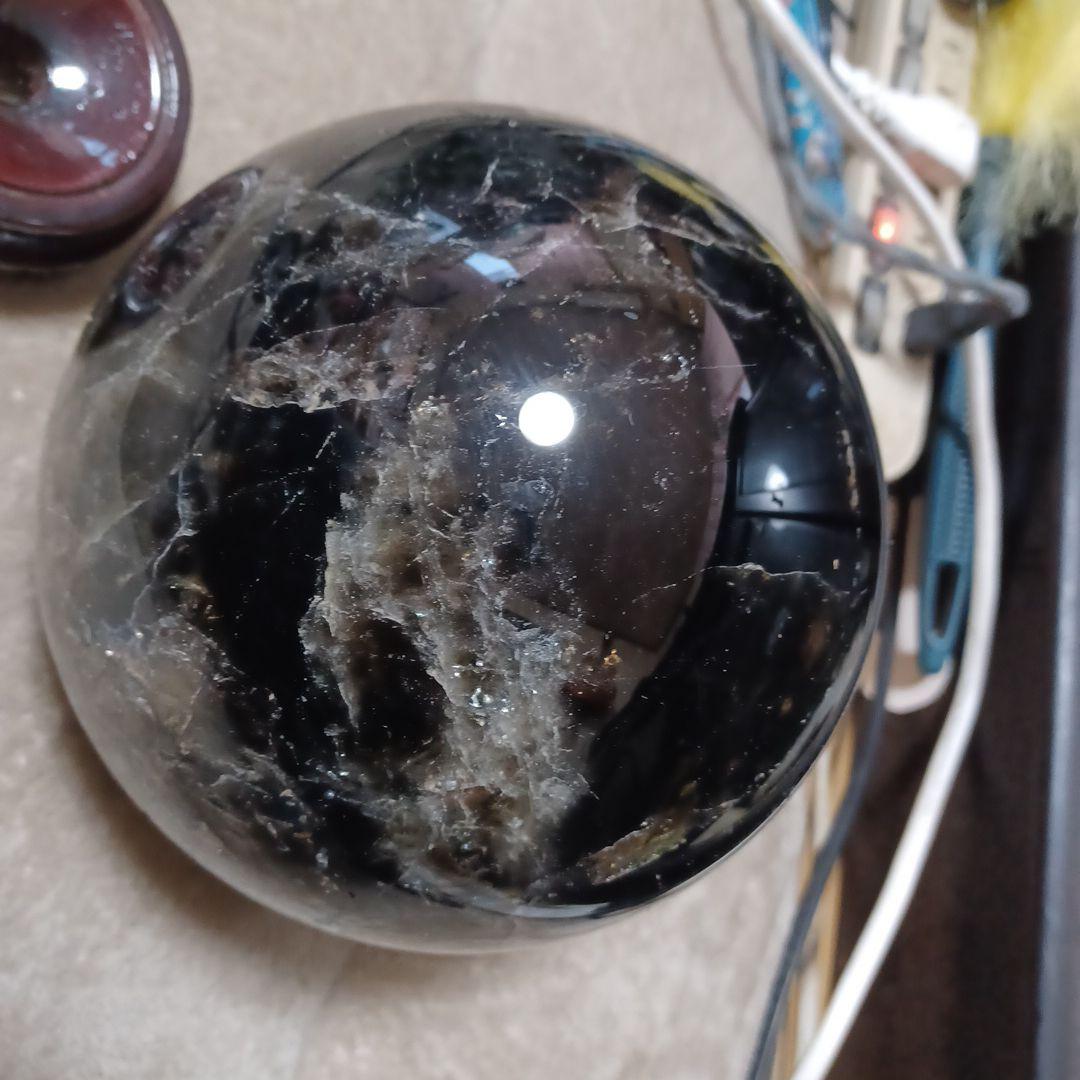 黒水晶　モリオン　大玉１６㎝丸球　6.6kg