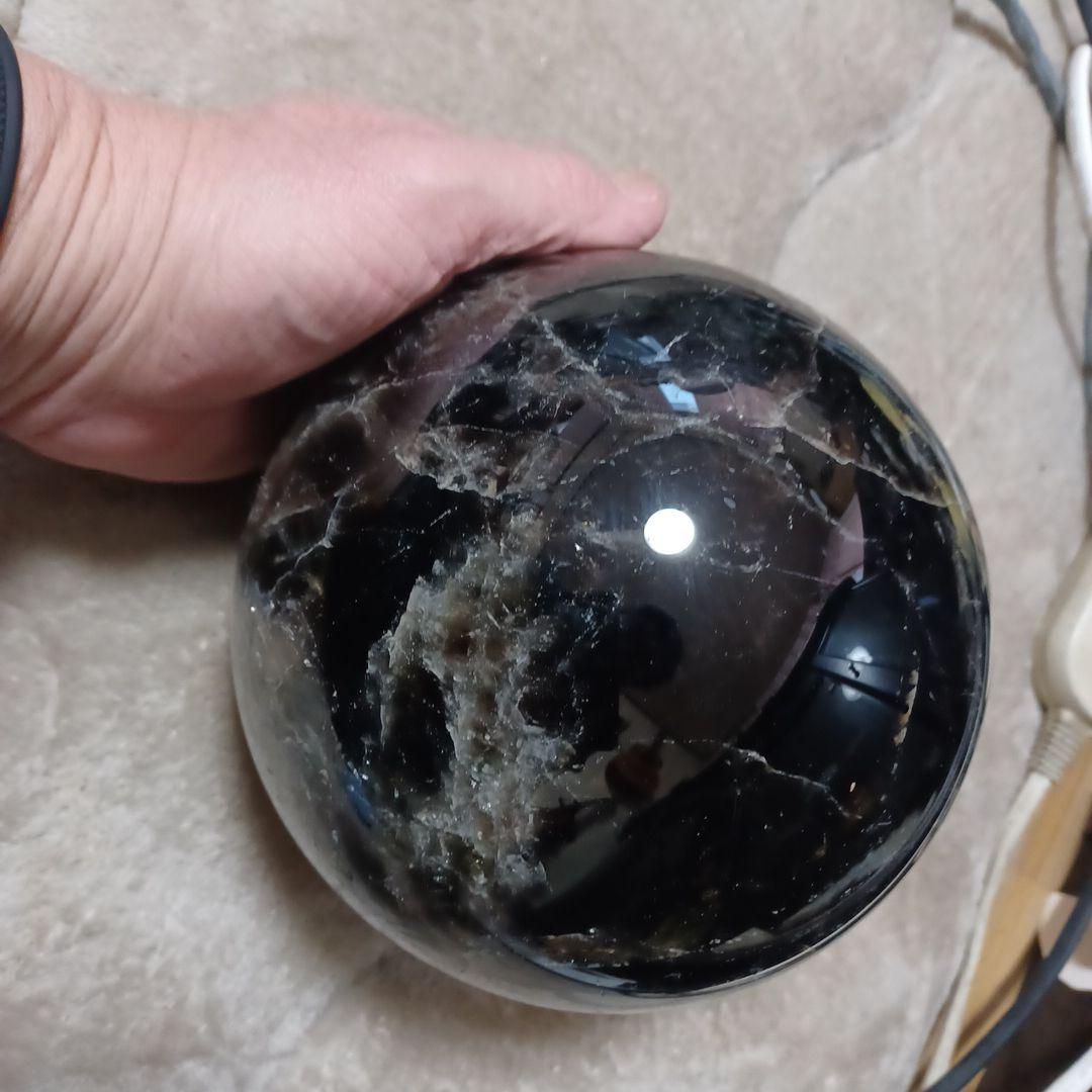 黒水晶　モリオン　大玉１６㎝丸球　6.6kg