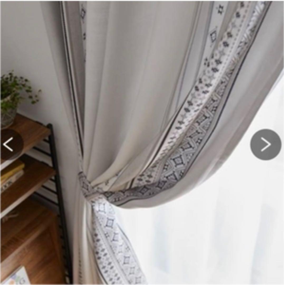 遮熱・遮光裏地付きカーテン＆レースセット（キリム）