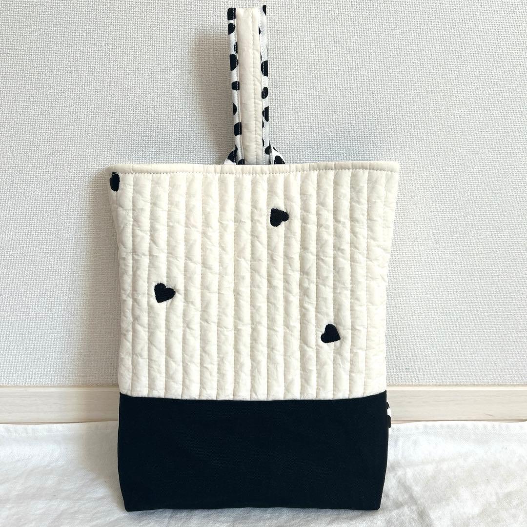 hrk　入園入学4点セット　【黒ハートヌビ×黒ダルメシアン】