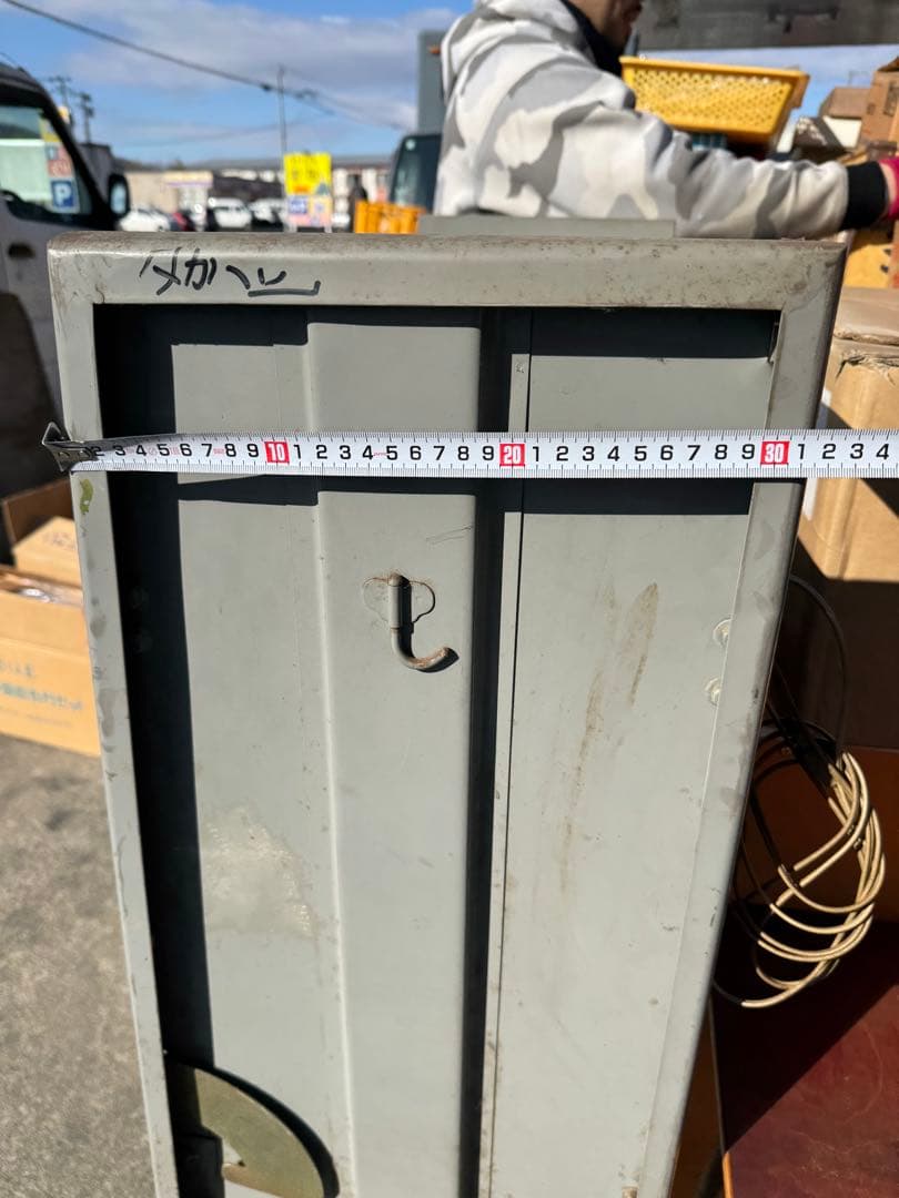 ビンテージ　折りたたみ式グレー金属デスク