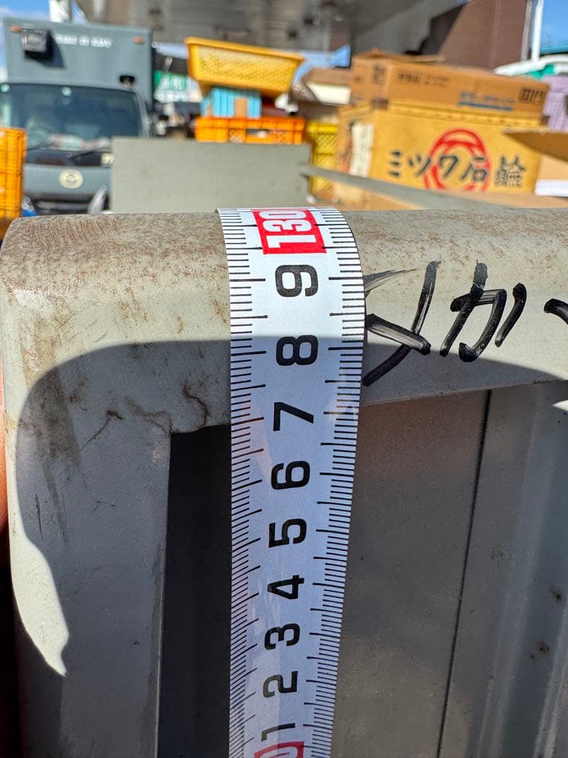 ビンテージ　折りたたみ式グレー金属デスク