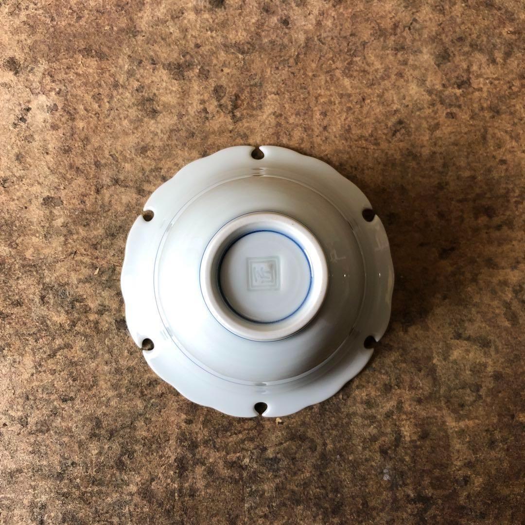 tomo 波佐見 焼割草花うさぎ紋 雪輪小付