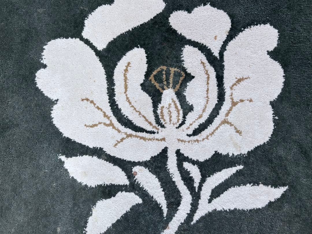 鍋島緞通 新鍋島 吉島敷物 座布団 牡丹B-1 利久ねずみ地 -352-