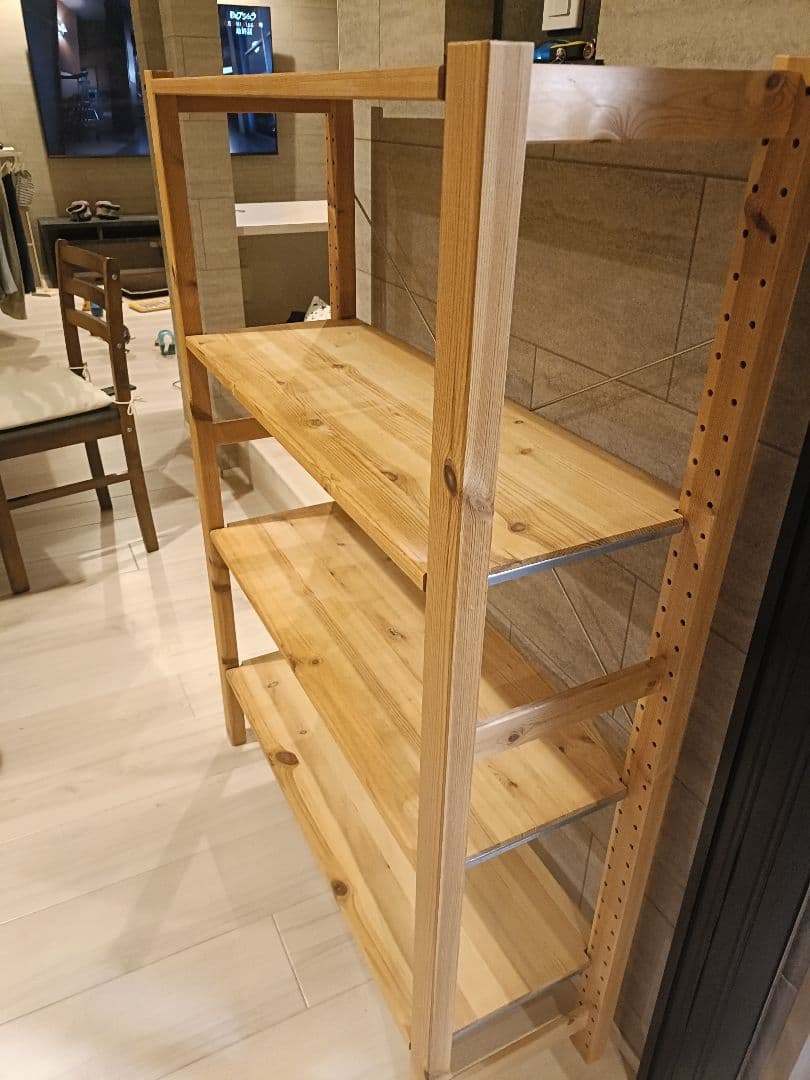 ivar ナチュラルウッド 4段オープンシェルフ