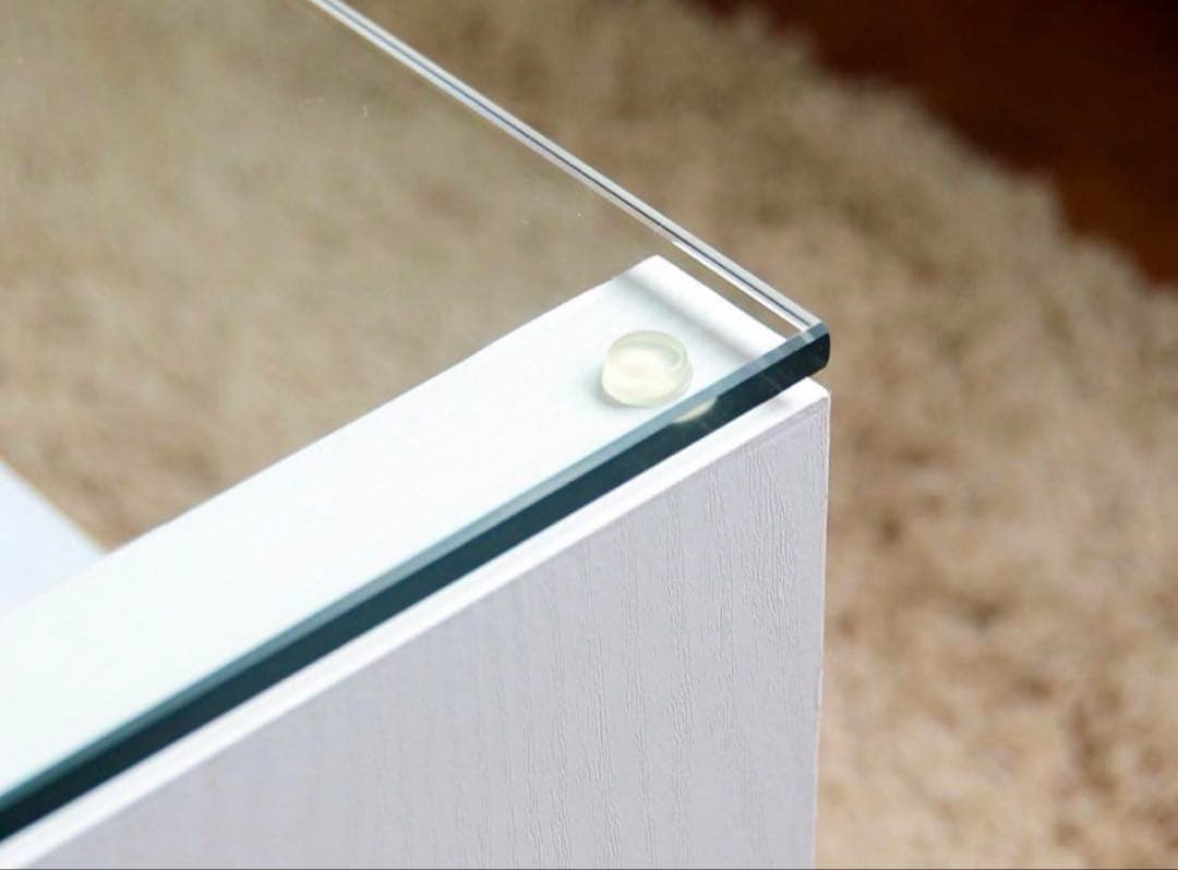 ♡SALE♡センターローテーブル ガラステーブル ガラス天板 収納 ホワイト 白