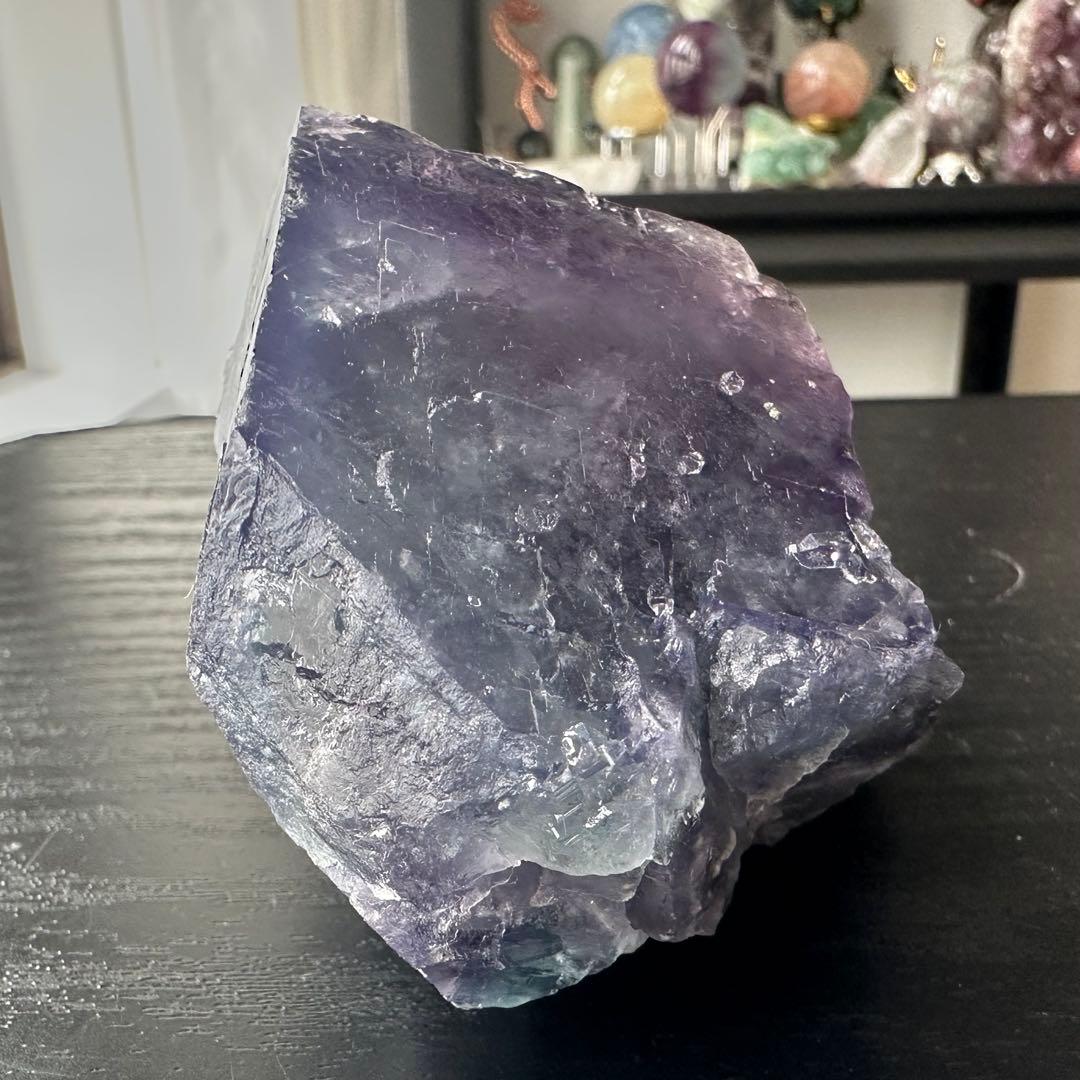 天然石水晶共生フローライトの原石　置物　鉱物NO.051715