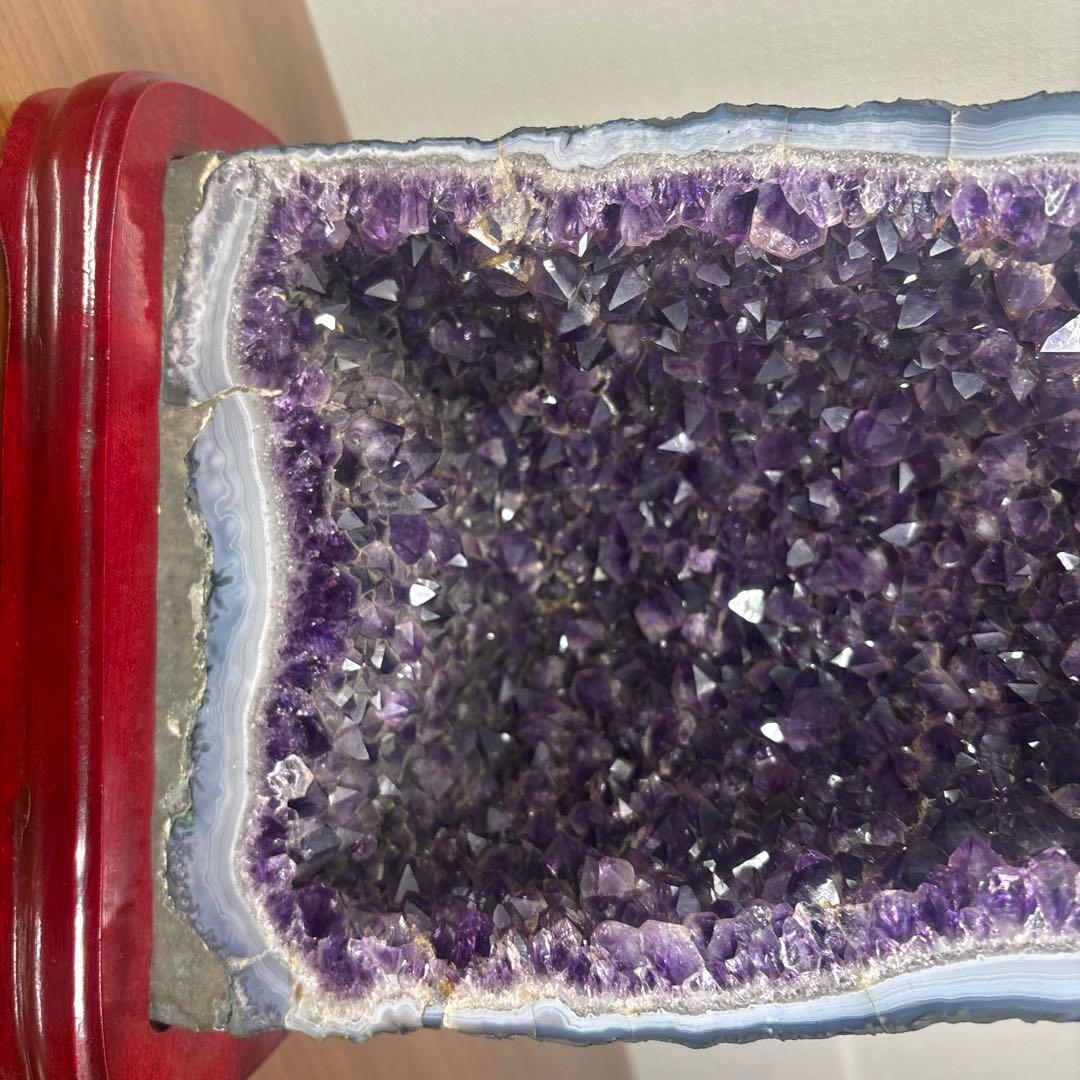 【希少・天然アメジストドーム 7.68kg】極上美濃紫　原石ドゥルージー座付