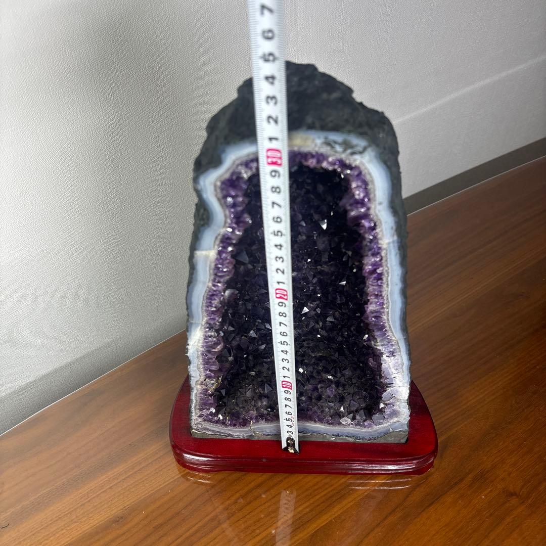 【希少・天然アメジストドーム 7.68kg】極上美濃紫　原石ドゥルージー座付
