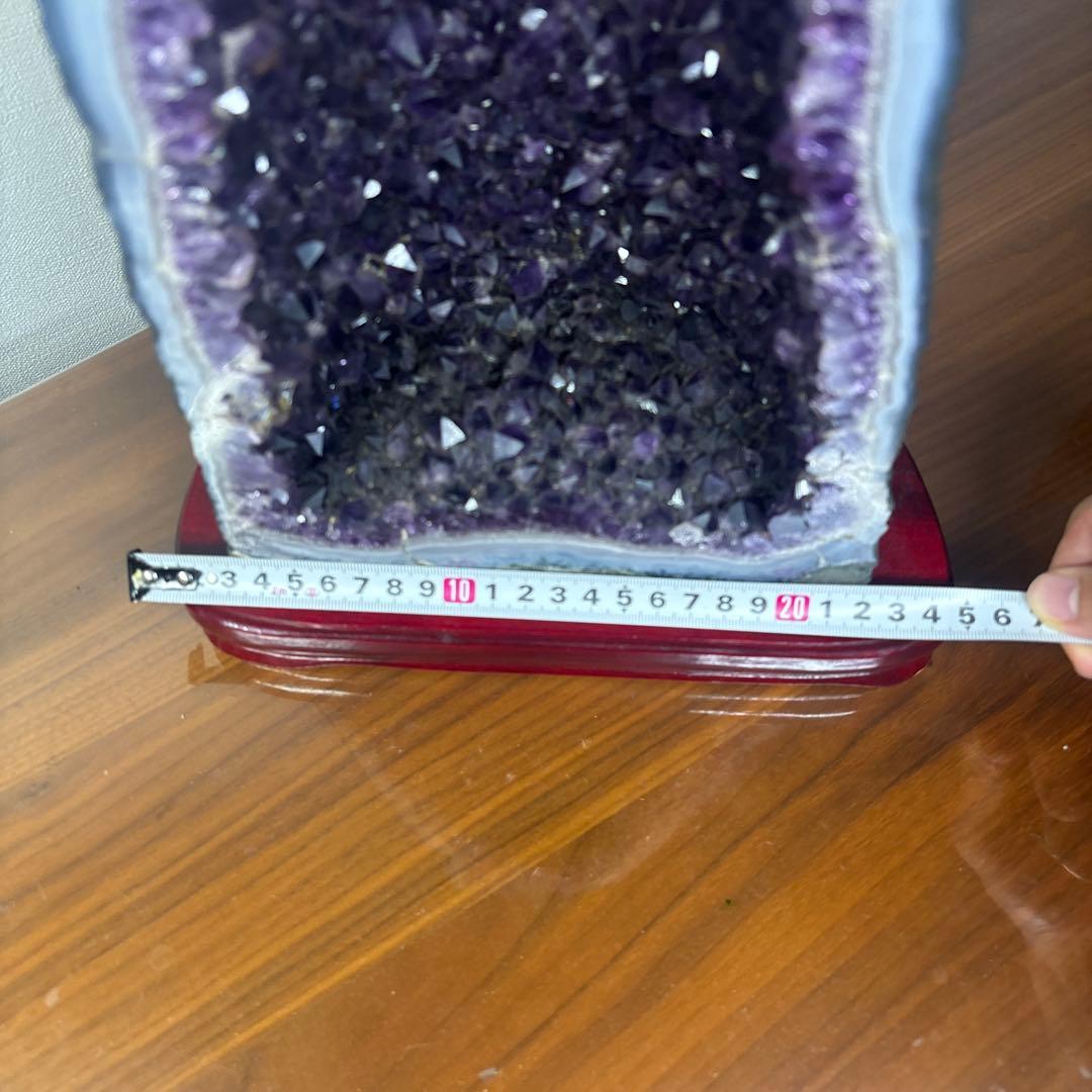 【希少・天然アメジストドーム 7.68kg】極上美濃紫　原石ドゥルージー座付