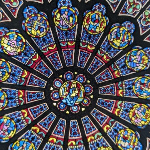 グラスマスターズ社 ノートルダム大聖堂 バラ窓 ステンドグラス 16.7cm