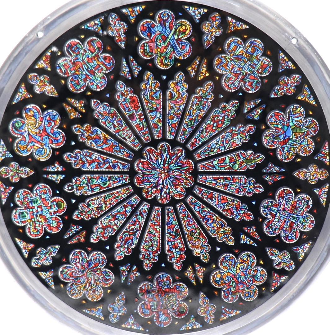 大型 ワシントン大聖堂 ヴィンテージ ステンドグラス バラ窓 ローズ ウィンドウ