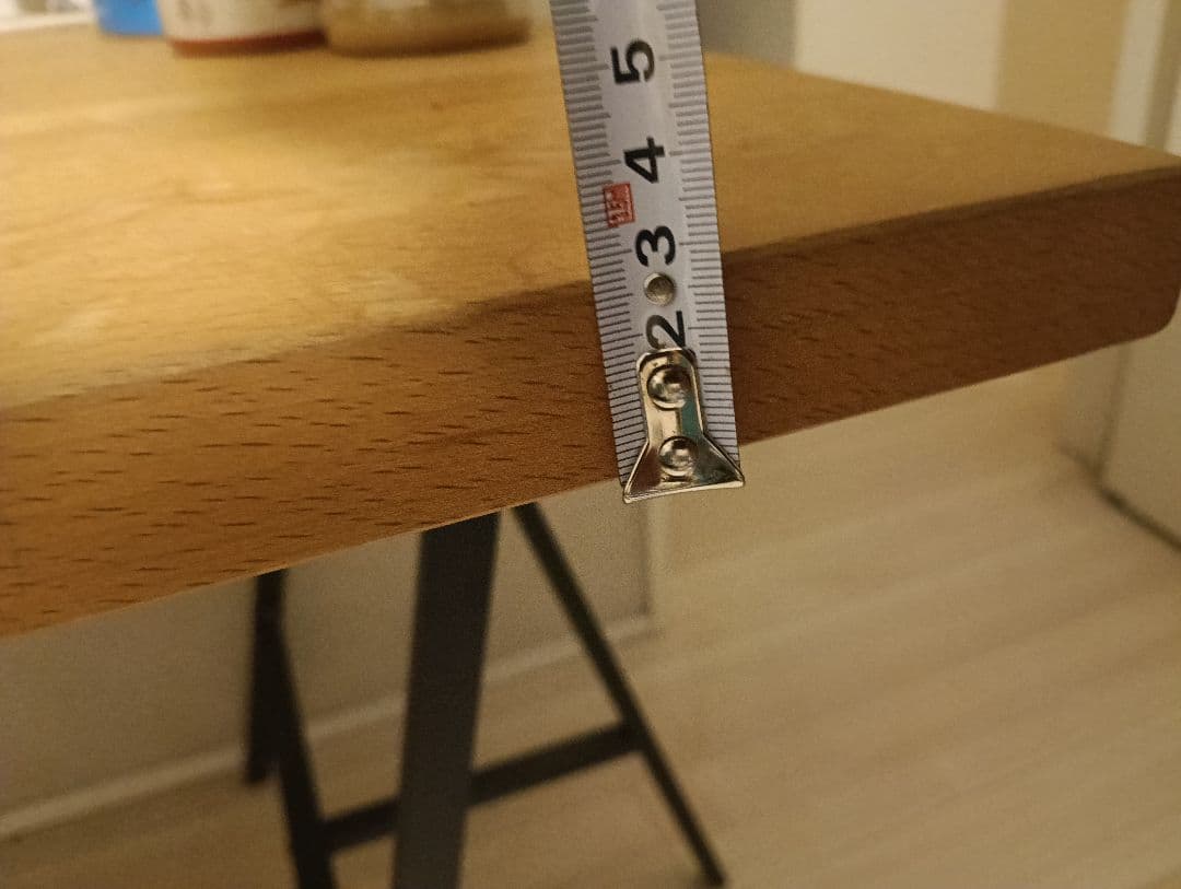 イケアデスク3点セットナチュラルウッドレールベリとキャビネット付引き取り限定販売