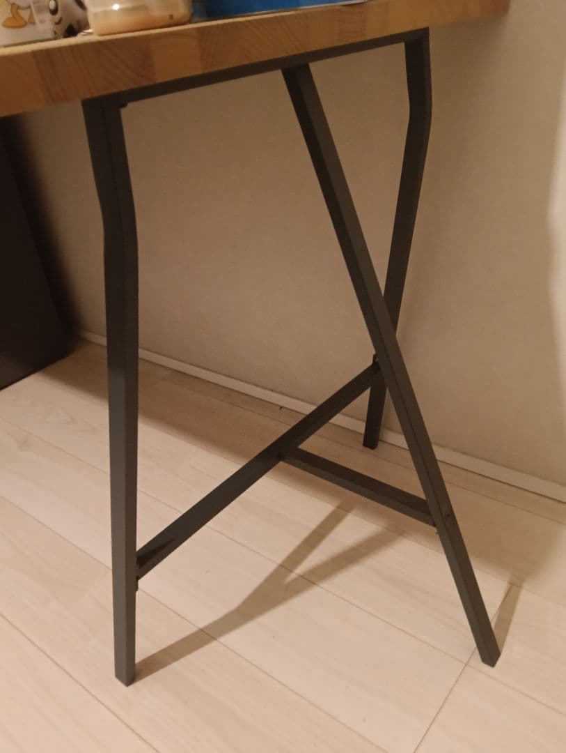 イケアデスク3点セットナチュラルウッドレールベリとキャビネット付引き取り限定販売