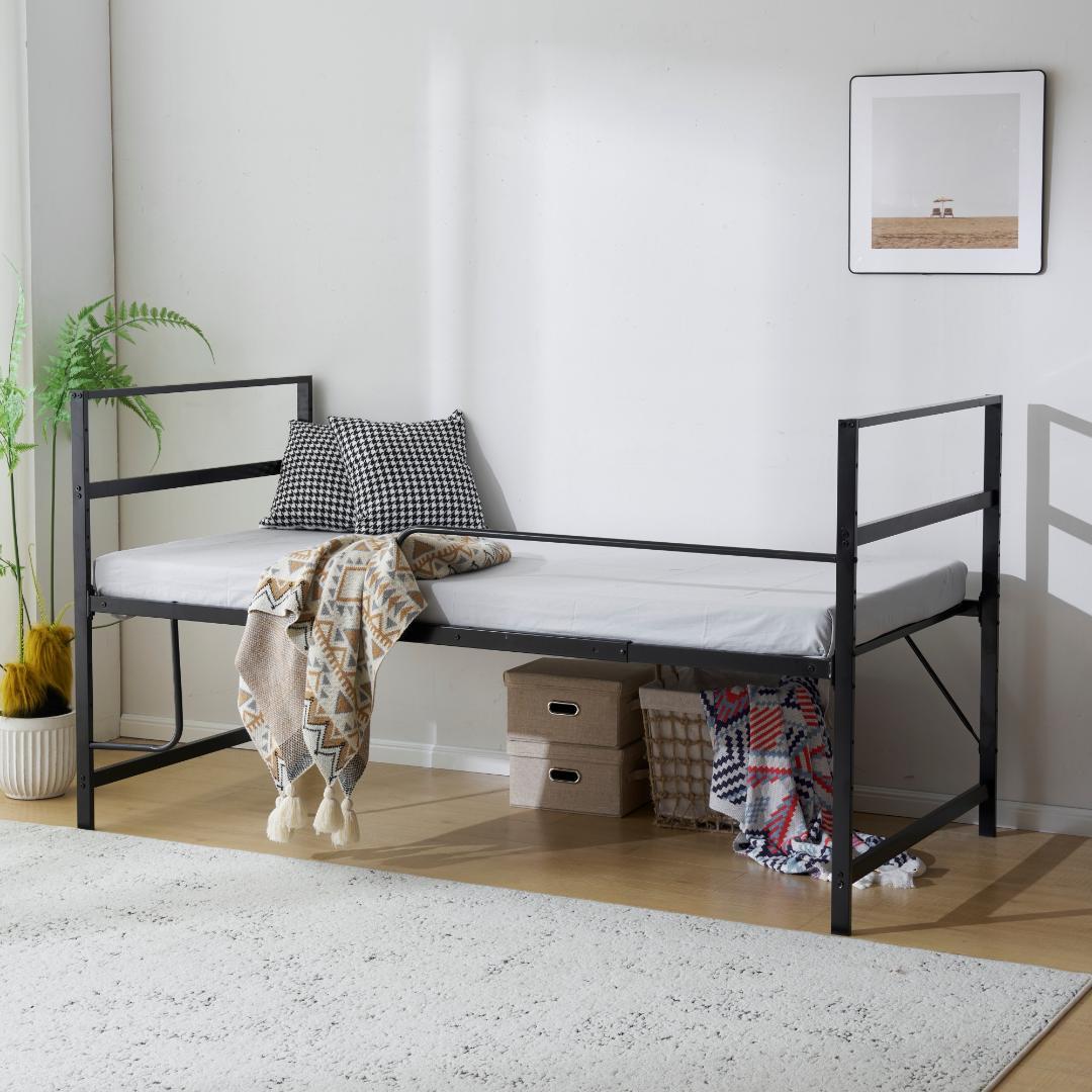 赤字価格！【高さ三段調整可能】ロフトベッド （S）収納 一人暮らしBLACK