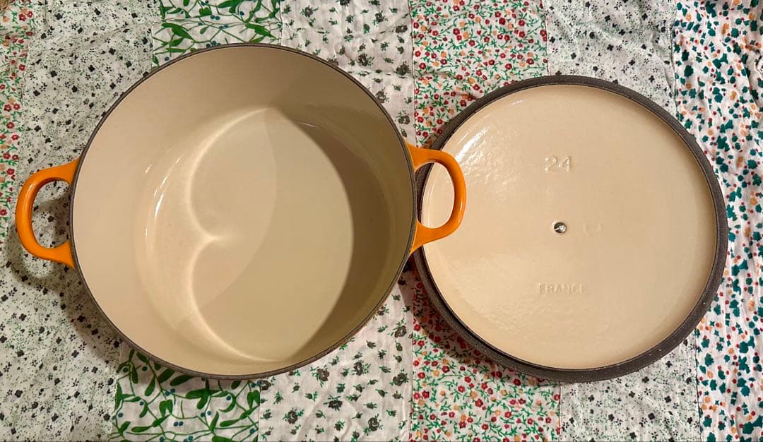 【美品】ル・クルーゼ(Le creuset) 両手鍋24cm &14cmセット