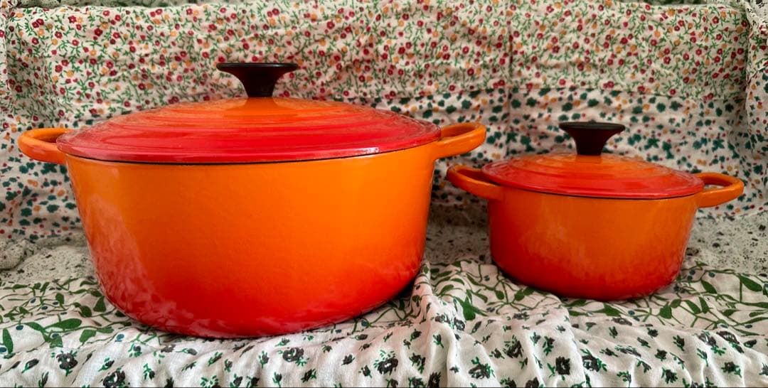 【美品】ル・クルーゼ(Le creuset) 両手鍋24cm &14cmセット