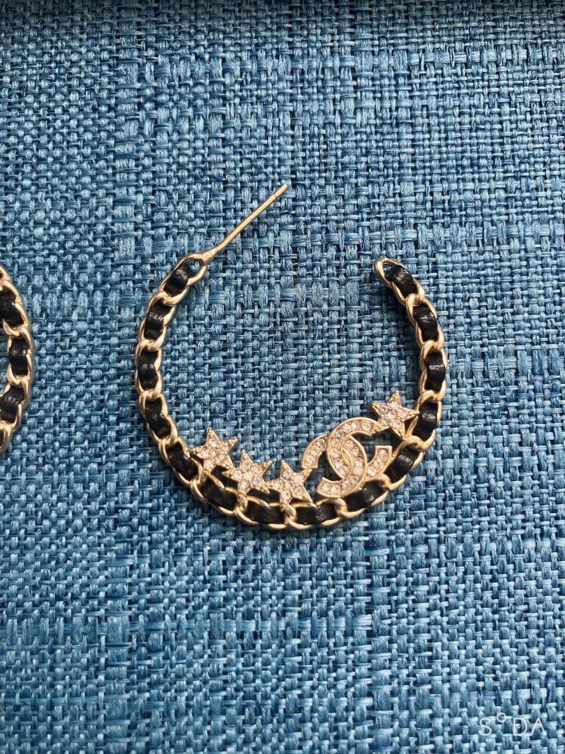 セール　CHANEL ノベルティ　星　ピアス　チェーン　CCマーク