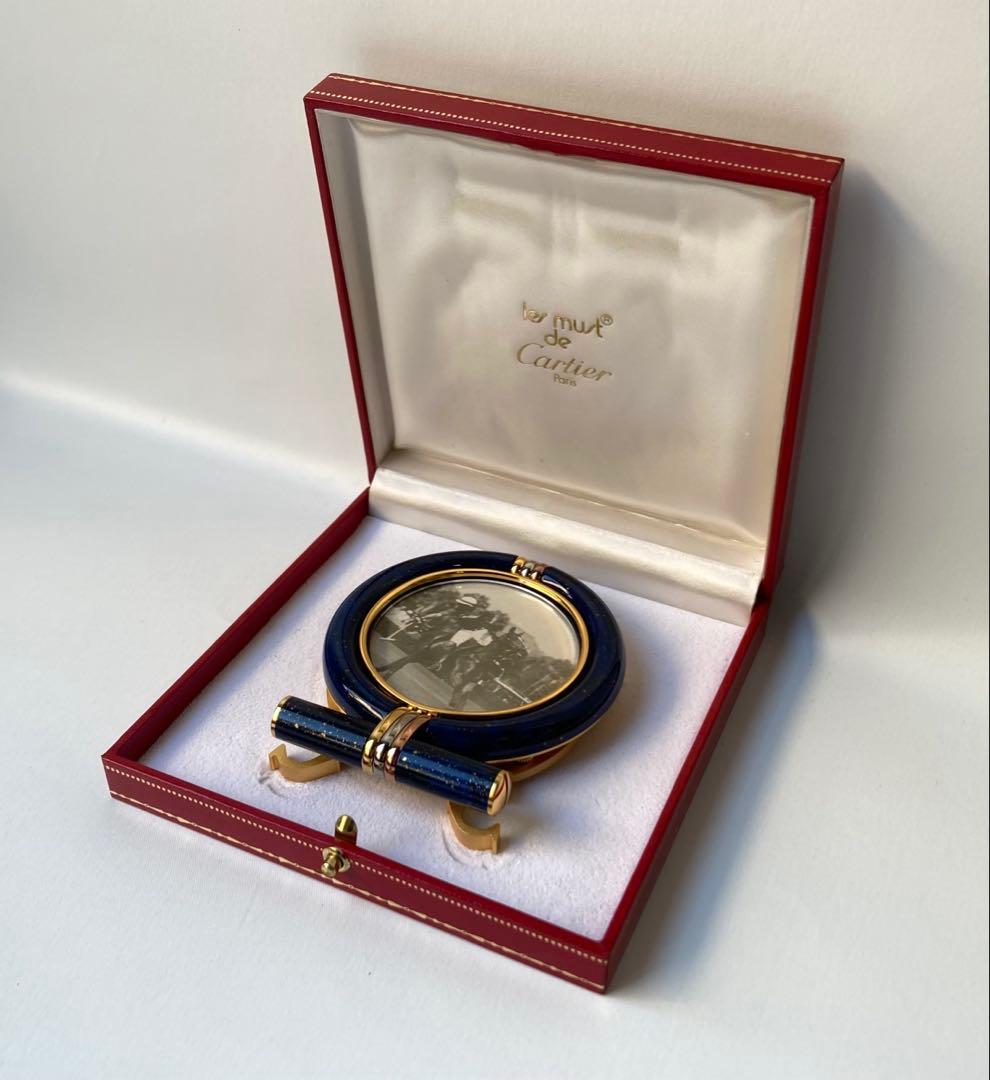 カルティエ　希少　トリニティ スリーカラー　ブルーカボション　フォトフレーム