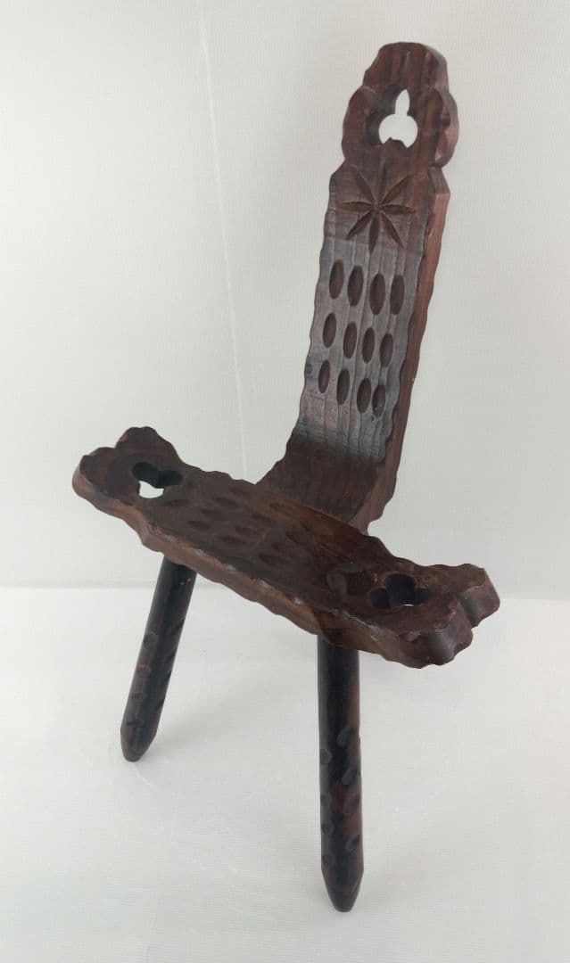 【2脚セット】シェファードチェア 木製椅子 三本足 アンティーク *W65W66