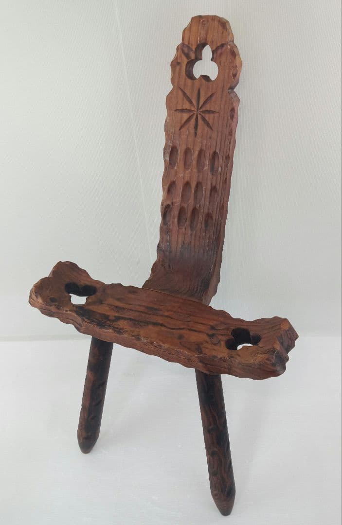 【2脚セット】シェファードチェア 木製椅子 三本足 アンティーク *W65W66