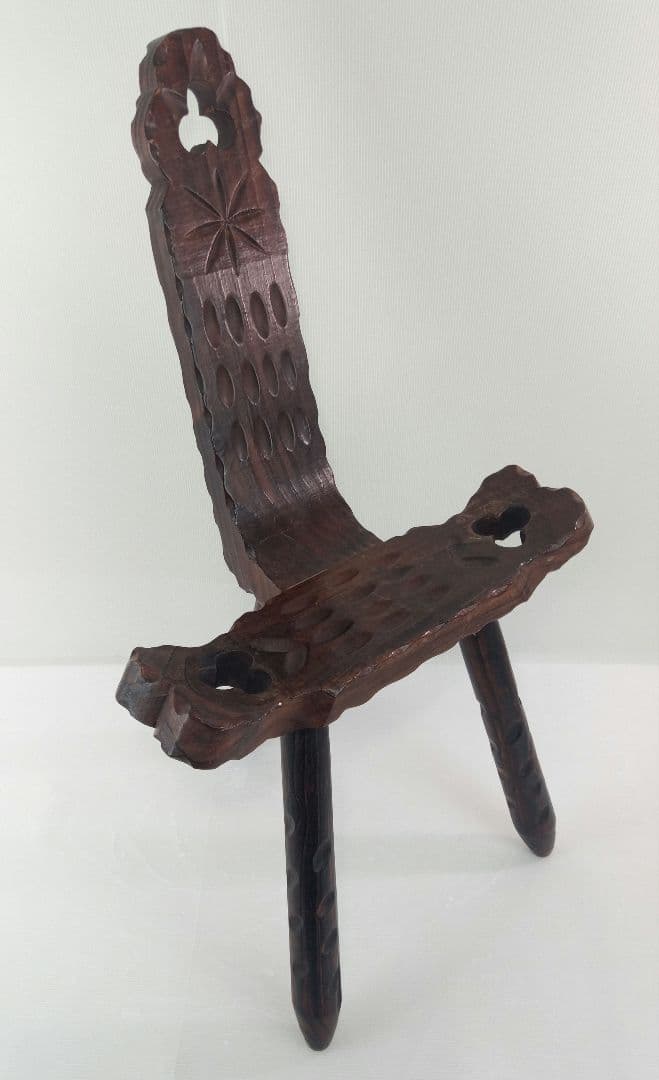 【2脚セット】シェファードチェア 木製椅子 三本足 アンティーク *W65W66