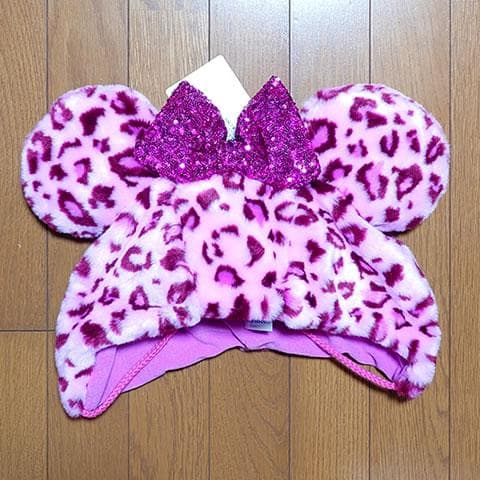 ヒョウ柄 ファンキャップ ディズニーリゾート ミニー ピンク