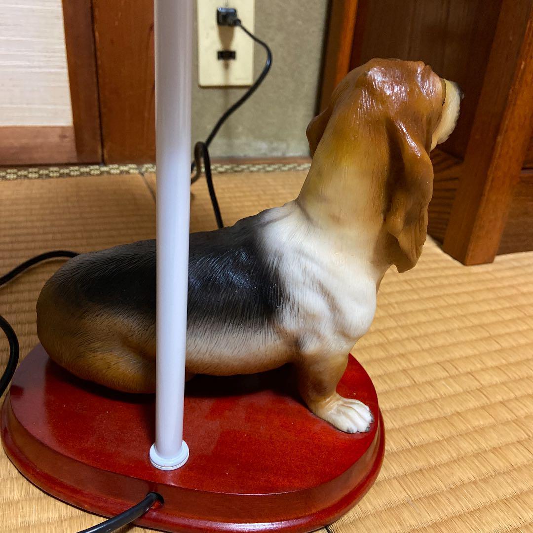 犬置物　バセットハウンド　ランプ　年代物　レトロ