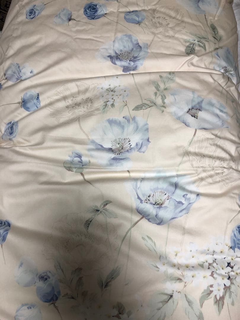 羽毛布団　ダウン93% 1.4kg ハンガリー産ホワイトダウン　ローズ花柄