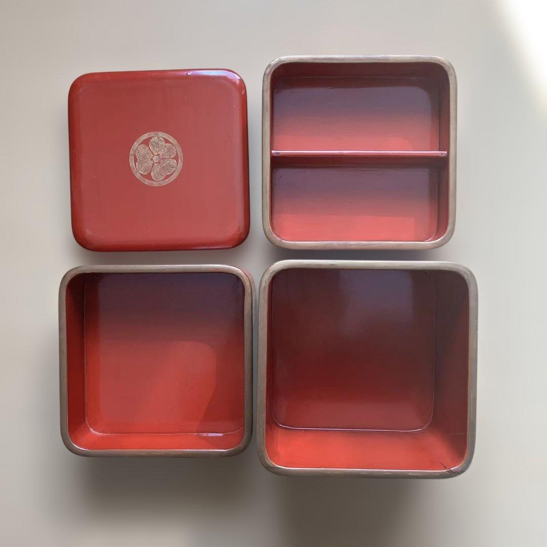 文久(幕末 )墨書木箱＋朱塗三段重箱 家紋入り｜古道具 - メルカリ