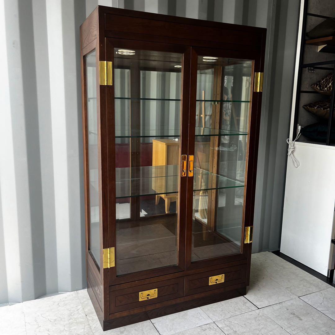 取付無料！カリモク ドマーニ モーガントン おしゃれアンティーク ガラス飾り棚✨