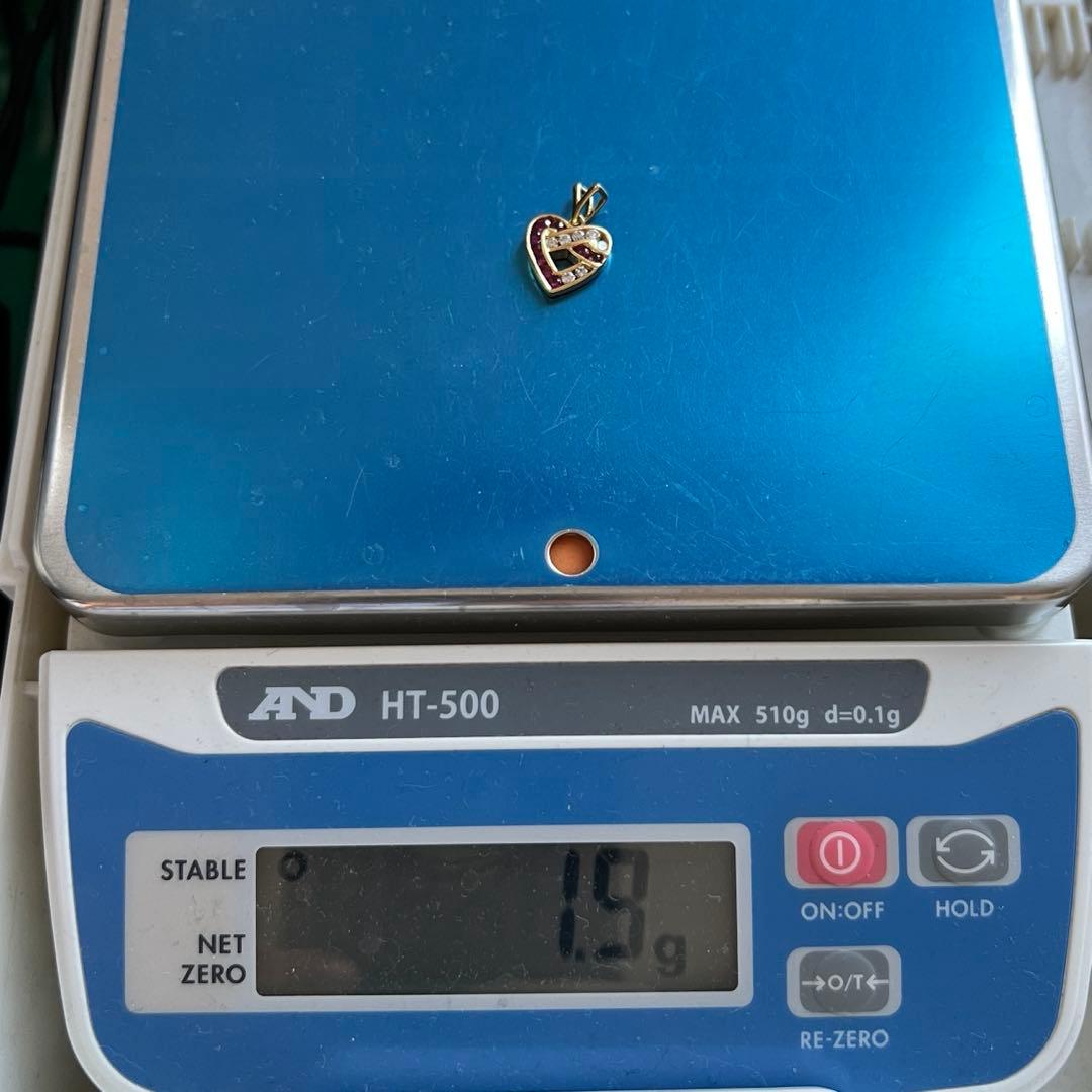 K18 ハートモチーフ ルビー ペンダントトップ