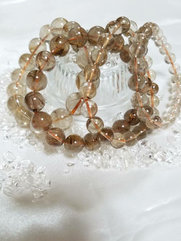 天然石　スモーキールチルクォーツ　16ミリ珠　ブレス