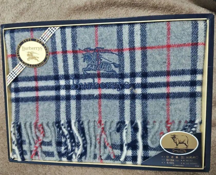 Burberry ウールブランケット 65×120cm ひざ掛け 未使用品
