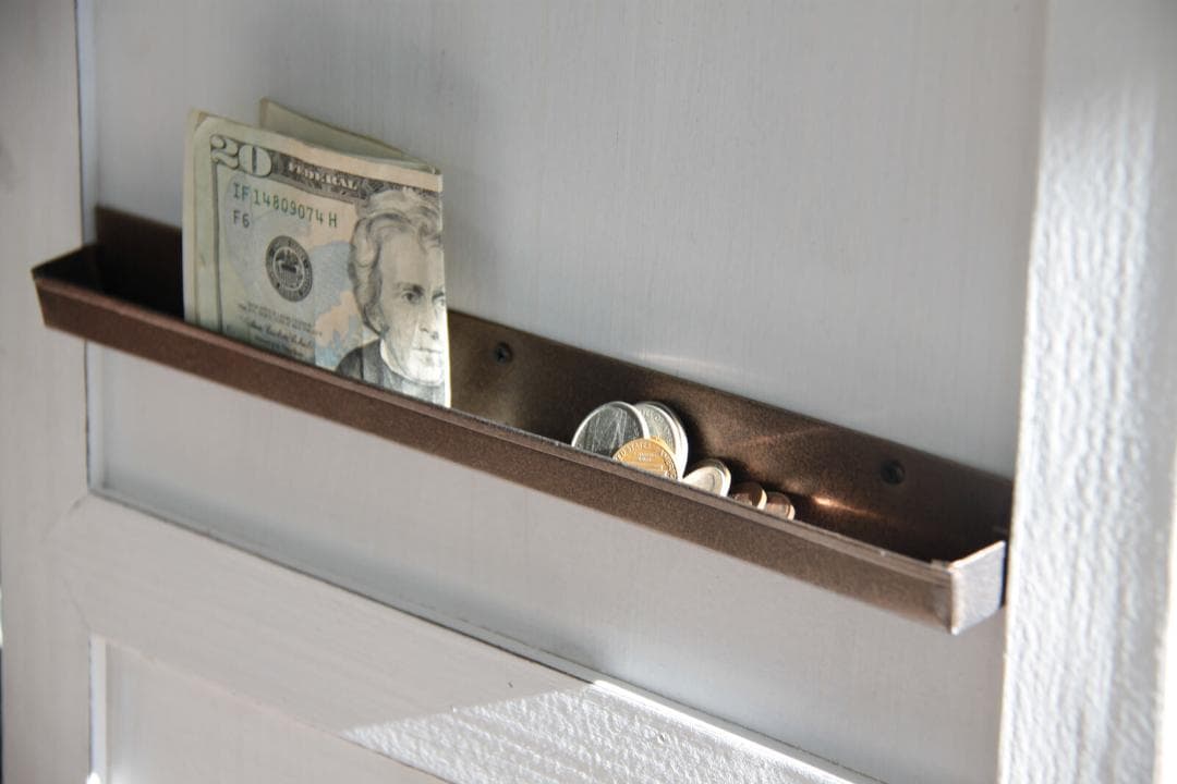 ドア型ミラー☆ブラウン　ミラー　ドアミラー　スタンドミラー　壁掛け　姿見　鏡