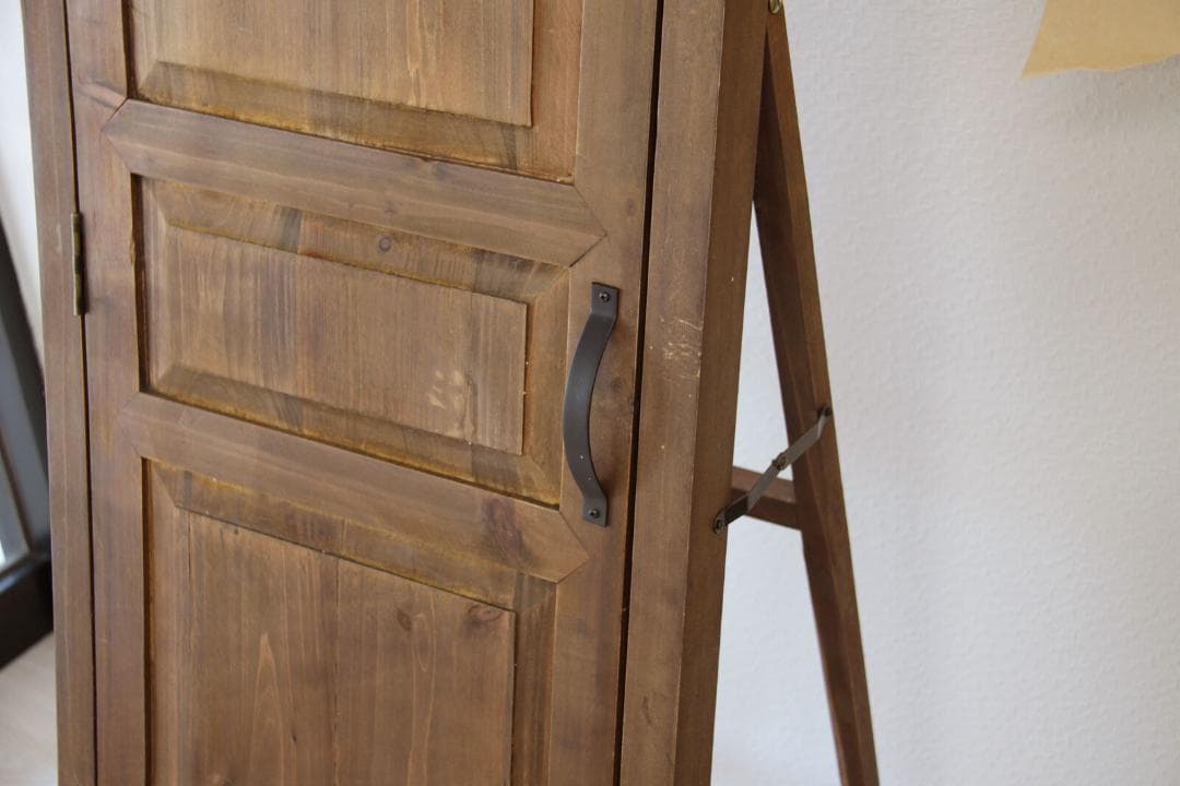 ドア型ミラー☆ブラウン　ミラー　ドアミラー　スタンドミラー　壁掛け　姿見　鏡