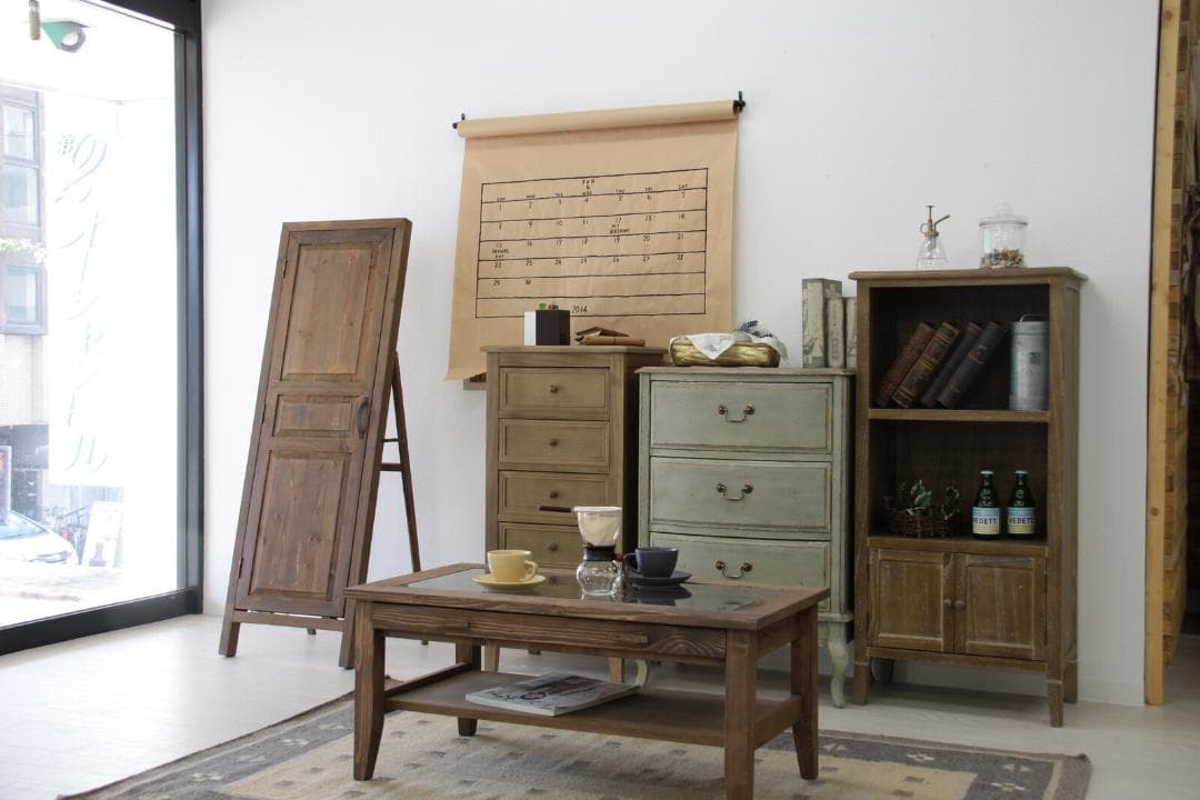 ドア型ミラー☆ブラウン　ミラー　ドアミラー　スタンドミラー　壁掛け　姿見　鏡