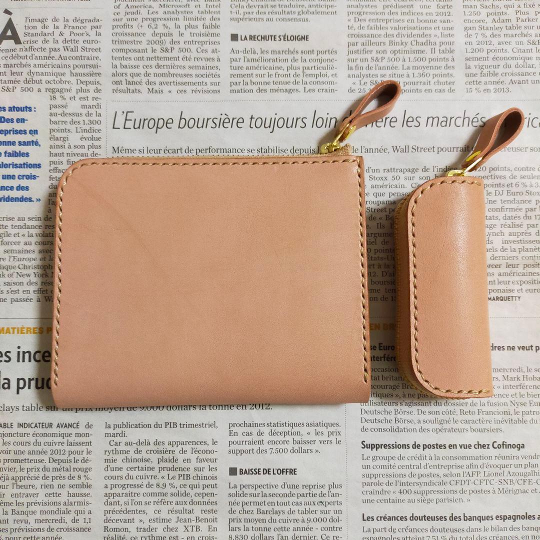 薄型L字ファスナーウォレット＆ケース　栃木レザー