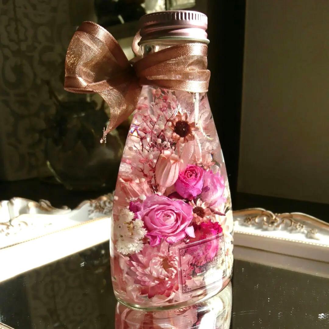 ◆ハーバリウム ＃190 ピンクのローズガーデン.:*:・'