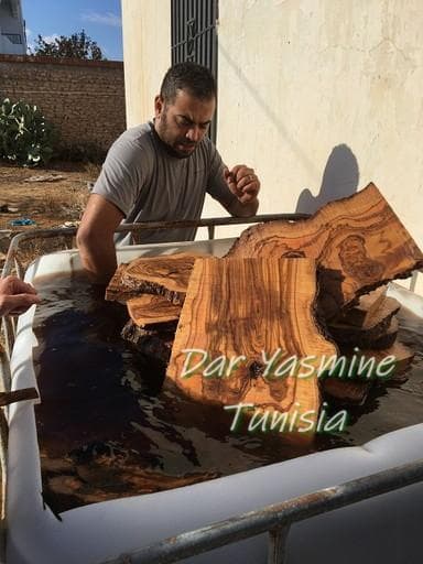 オリーブの木　カッティングボード　持ち手ありフリー　目的地はここ！　約44cm