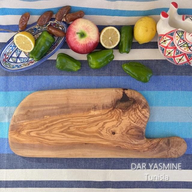 オリーブの木　カッティングボード　持ち手ありフリー　目的地はここ！　約44cm