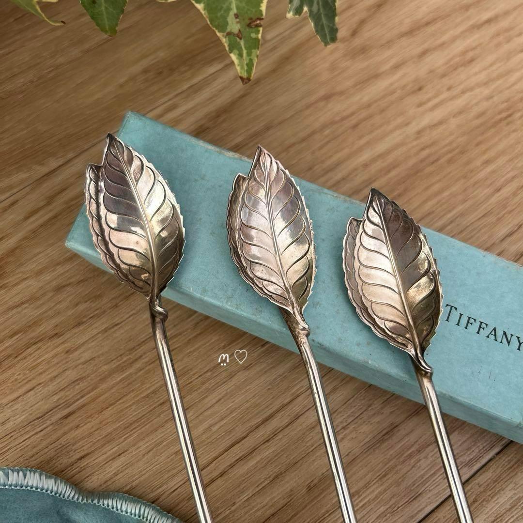ティファニー　モヒートマドラーストロー　リーフ　シルバーカトラリー